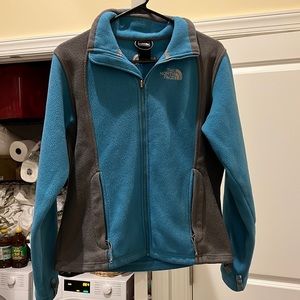 Blue and Grey North Face Fleece